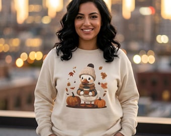 Cute Cottagecore Duck Sweatshirt for Fall Autumn | Cozy Aesthetic Duck Pullover | Whimsical Nature Sweater Gift