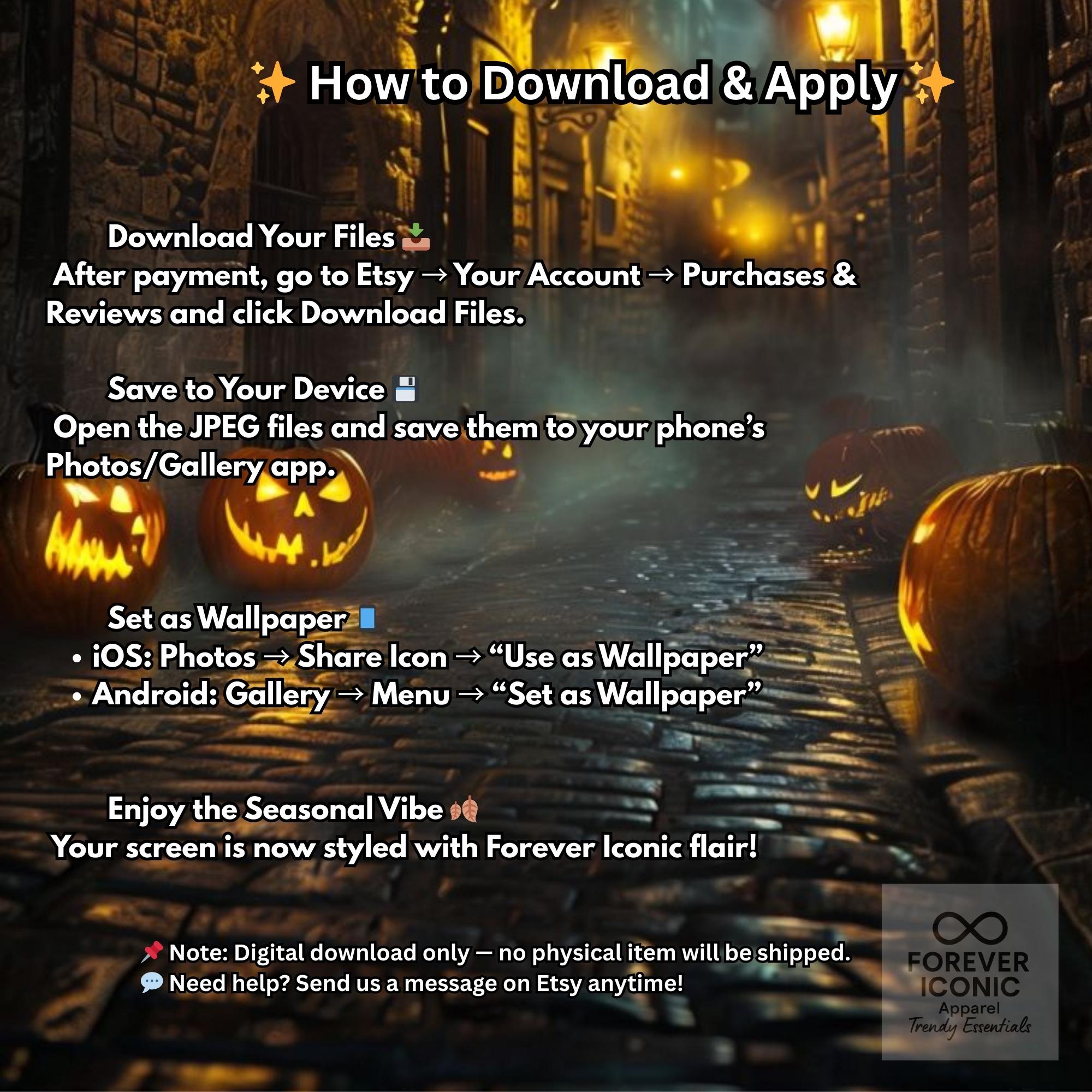 Gothic Halloween Phone Wallpaper Pack: Spooky Lockscreen (digital
