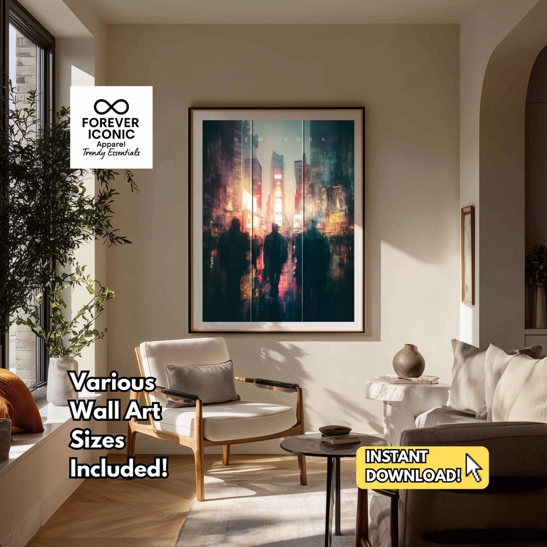 New York City Wall Art (digital Download): Cinematic Urban City Print ...