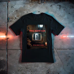 Retro Horror Movie Graphic T-Shirt Retro 80s Style Final Scene Club Tee For Cinephile Gift Halloween Scary Film Fan Unisex Movie Night Shirt