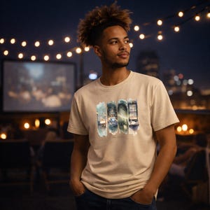 インディー映画Tシャツ 映画ファン向け アート系ユニセックスグラフィックシャツ シネフィル誕生日ギフト 映画スタイルコーデ