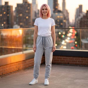 Unisex Embroidered Joggers Sweatpants | Gym Wear Athletic Bottoms | Unisex Women Men Fitness Training Pants | Forever Iconic Infinity Heart