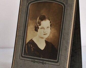 1900s Framed Vintage Cabinet Card Photo Display Vintage Musician Black and White Portraiture Artistic Display Movie Prop TV Prop History