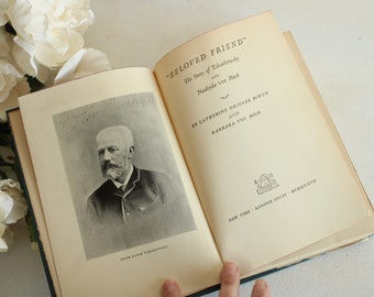 Libro vintage de la década de 1930, "Amado amigo; La historia de Tchaikowsky y Nadejda von Meck" de Catherine Bowen y B Meck, Random House 1937