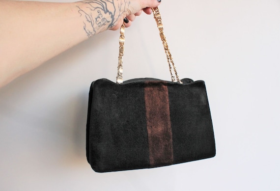 Vintage 1970s Purse, Neusteters Black And Brown V… - image 1