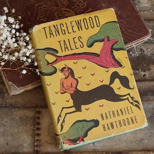 Vintage 1930s Book, &quot;Tanglewood Tales&quot; by Nathaniel Hawthorne,  Illustrated, World Juvenile Library