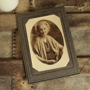 Vintage 1920s Photograph, Black And White Sepia Portrait Photo of A Lady, Woman