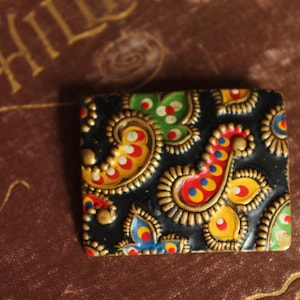 Vintage 1800s 1900s Brooch, Paisley Victorian Edwardian Metal Clothing Pin