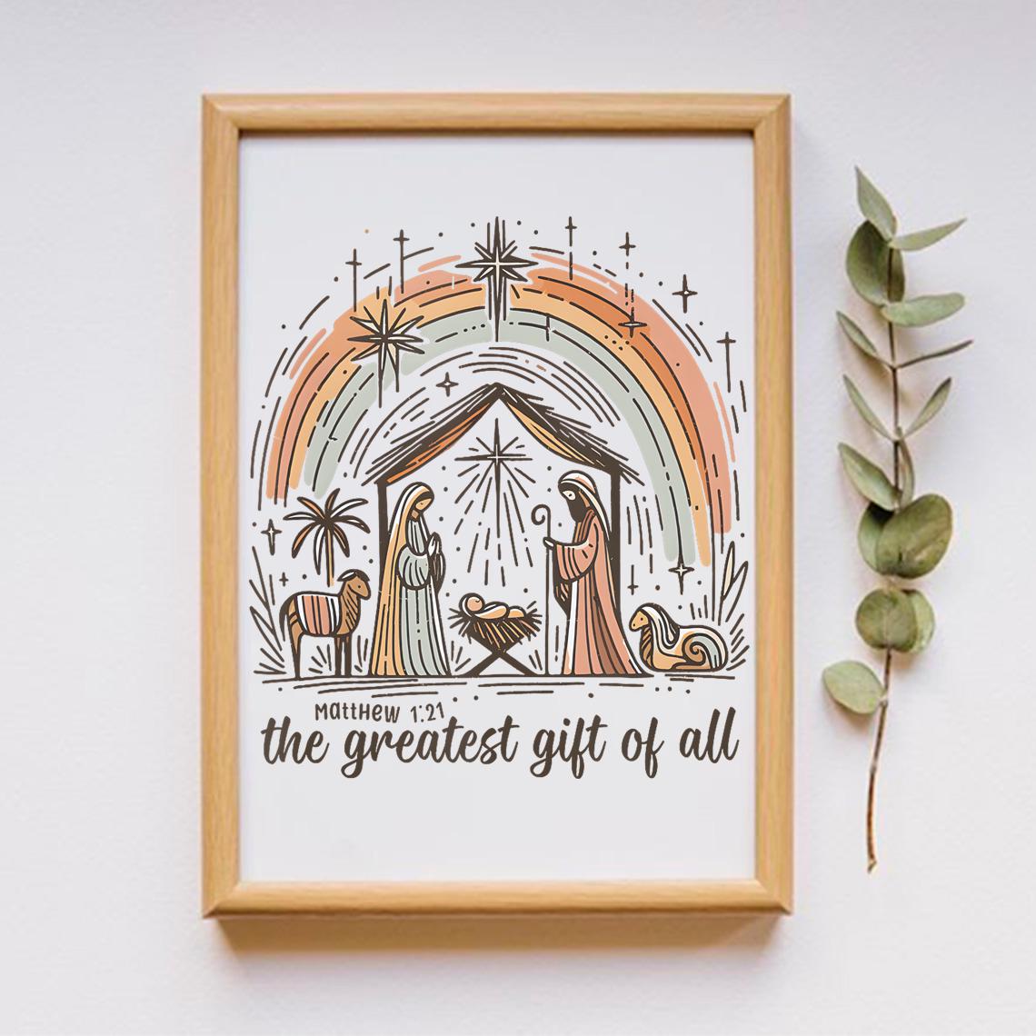 The Greatest Gift of All Png, Jesus Christmas Png, Faith Bible Verse ...