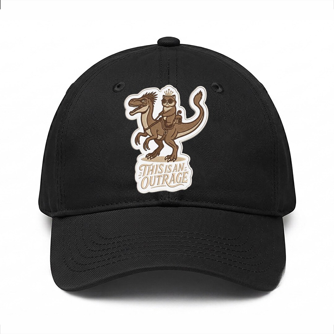 Riding Raptor Yellow Hat Princess Donut Riding Raptor Hat, This is an Outrage Embroidered Cap ...