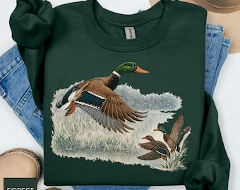 Vintage Mallard Ducks Sweatshirt, Retro Waterfowl Pullover, 90s Fall Duck Shirt, Cute Animal Lover Gift, Country Sweatshirt, Outdoorsman Tee