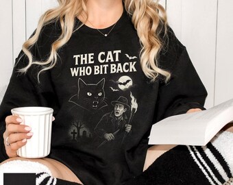 Retro Cat Horror Movie Poster T-Shirt: Vintage Cat Vampire Shirt, Cat Lover Gift