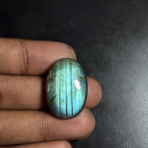Blue Flash Labradorite Cabochon: Natural Gemstone for Jewelry Making (28 cts, 28x19mm) #163