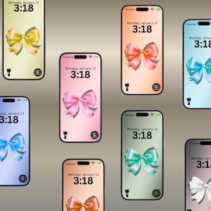 Bow Phone Wallpaper, Girly Wallpaper, Preppy Phone Wallpaper, wallpaper iphone, aesthetic wallpaper, minimal wallpaper, instant download.