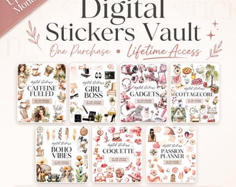 Digital Sticker Vault | 250+ PNG Packs for Planners (Instant Download)