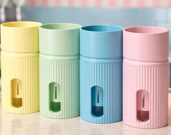 Set of 4 Self-Watering Mini Plant Pots: Pastel 'Minia' Semi-Hydroponic Planter Ideal for Alocasia/Corms