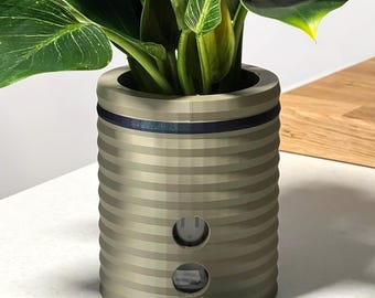 Unique Self-Watering Plant Pot: Checked pattern 'Plaza' Semi-Hydroponic Planter for LECA or PON 14 Colours