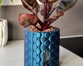 Unique Self-Watering Plant Pot: Quilted Large 'Quilta' Semi-Hydroponic Planter for LECA or PON 14 Colours