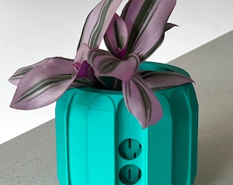 Modern Self-Watering Plant Pot: ‘Tetra’ Mini Semi-Hydroponic Planter for LECA or PON 14 Colours