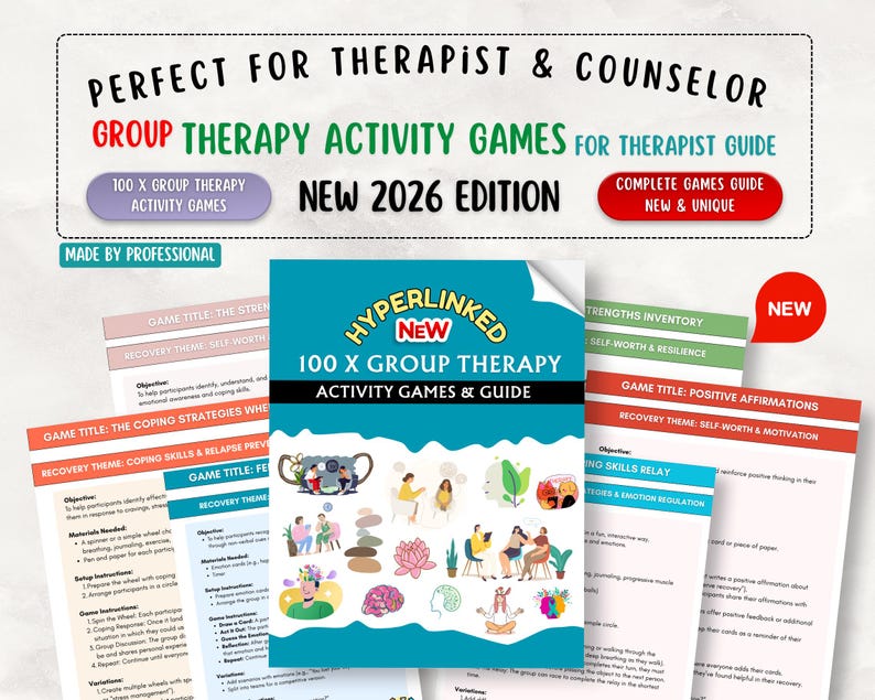 Addiction Recovery Group Therapy Games, Coping Skills (PDF File) image 1