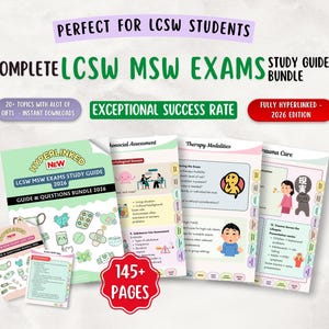 Guía de estudio para la certificación LCSW, apuntes detallados, exámenes de práctica y preguntas basadas en casos. 2026. Enlaces (PDF).