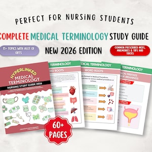 Medical Terminology Study Guide, Prefixes, Suffixes, Abbreviations (PDF File)