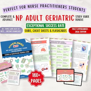 NP Adult Geriatric Study Guide, 180+ Pages, 30+ Topics Hyperlinked 2026 Edition (Digital Download)