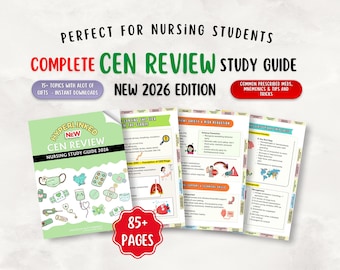 CEN Review Guide 2026, 15+ Topics, Meds & Mnemonics, Hyperlinked (PDF)