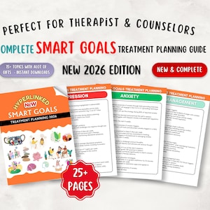 SMART Goals Treatment Planning Guide: Mental Health Therapy Tools (PDF File)