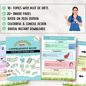 100+ Nclex Cheat Sheet 20+ Pages, Nursing Study Guide 2025-26 (digital ...