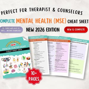 Mental Status Exam Cheat Sheet, MSE Reference (PDF File)