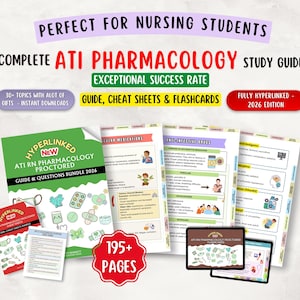 ATI Pharmacology Study Guide, RN Proctored Exam Prep (Digital Downloads)