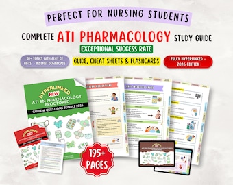 ATI Pharmacology Study Guide, RN Proctored Exam Prep (Digital Downloads)