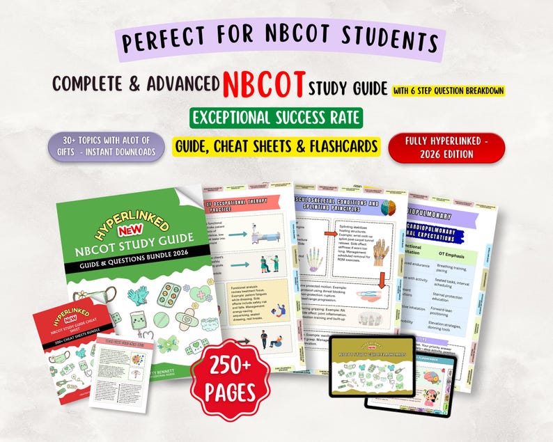 NBCOT Study Guide 2026, OT COTA Exam Prep (hyperlinked pdf) image 1