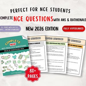 Studiegids examen NCE-counseling: oefenvragen, spiekbriefjes (pdf-bestand)
