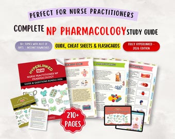 NP Pharmacology Guide, Nurse Practitioner Reference, 100+ Pages, 15+ Topics (2026 Edition) (Hyperlinked PDF)