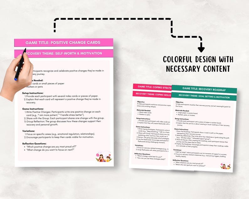 Addiction Recovery Group Therapy Games, Coping Skills (PDF File) image 8