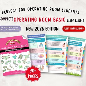 Hyperlinked Operating Room Basics Bundle, Surgical Guide, Surgery, Nursing Study Guide, 2026 Edition