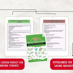 May include: Two tablets displaying occupational therapy study guides, with the text "Foundations of Occupational Therapy Practice" and "Aging Cognitive Decline Dementia & Environments." A green study guide with the text "NBCOT Study Guide" is in front. Text at the bottom reads "2026 Edition Perfect for Nursing Students."
