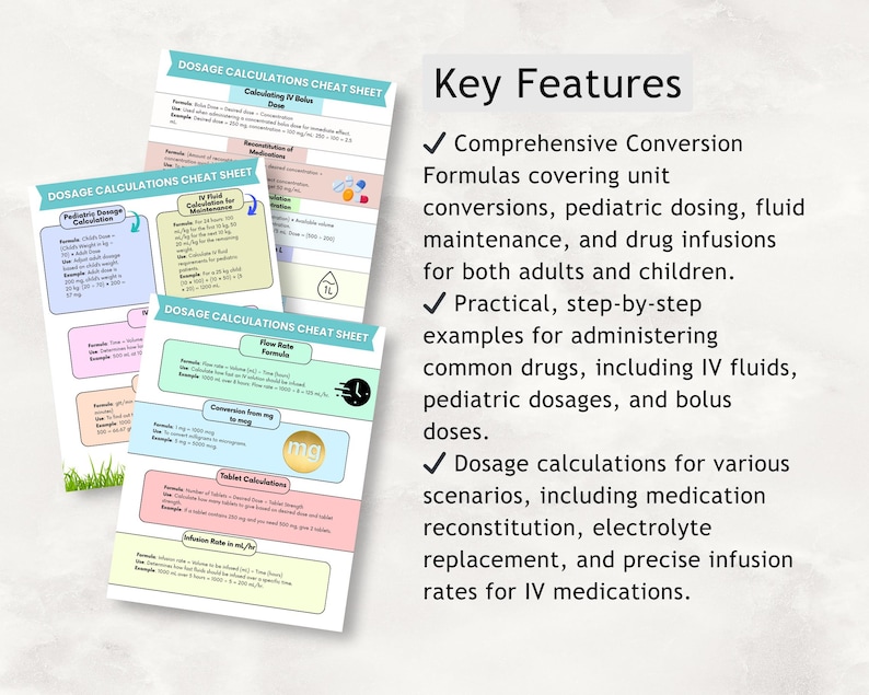100+ Dosage Calculations Cheat Sheet 20+ Pages, Nursing Study Guide ...