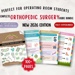 Orthopädische Chirurgie Studienführer, ODER-Notizen, 15+ Themen, 100+ Seiten mit Links 2026 (PDF-Datei)