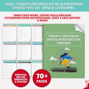 Therapy Progress Note Intervention Template: HIPAA-Compliant Counselor Toolkit with Sentence Starters & Documentation Guide