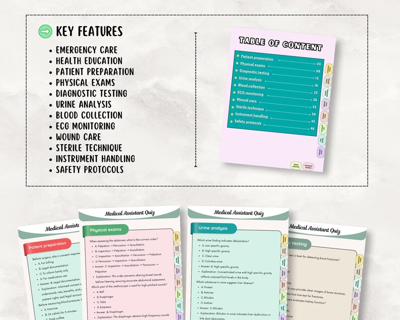 Medical Assistant Study Guide Bundle, Hyperlinked CMA/MA Exams (PDF Download) image 6