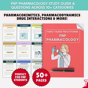 FNP Pharmacology Review Study Guide 2025 with Practice Questions for Family Nurse Practitioner, NEW Edition - 90+ Pages