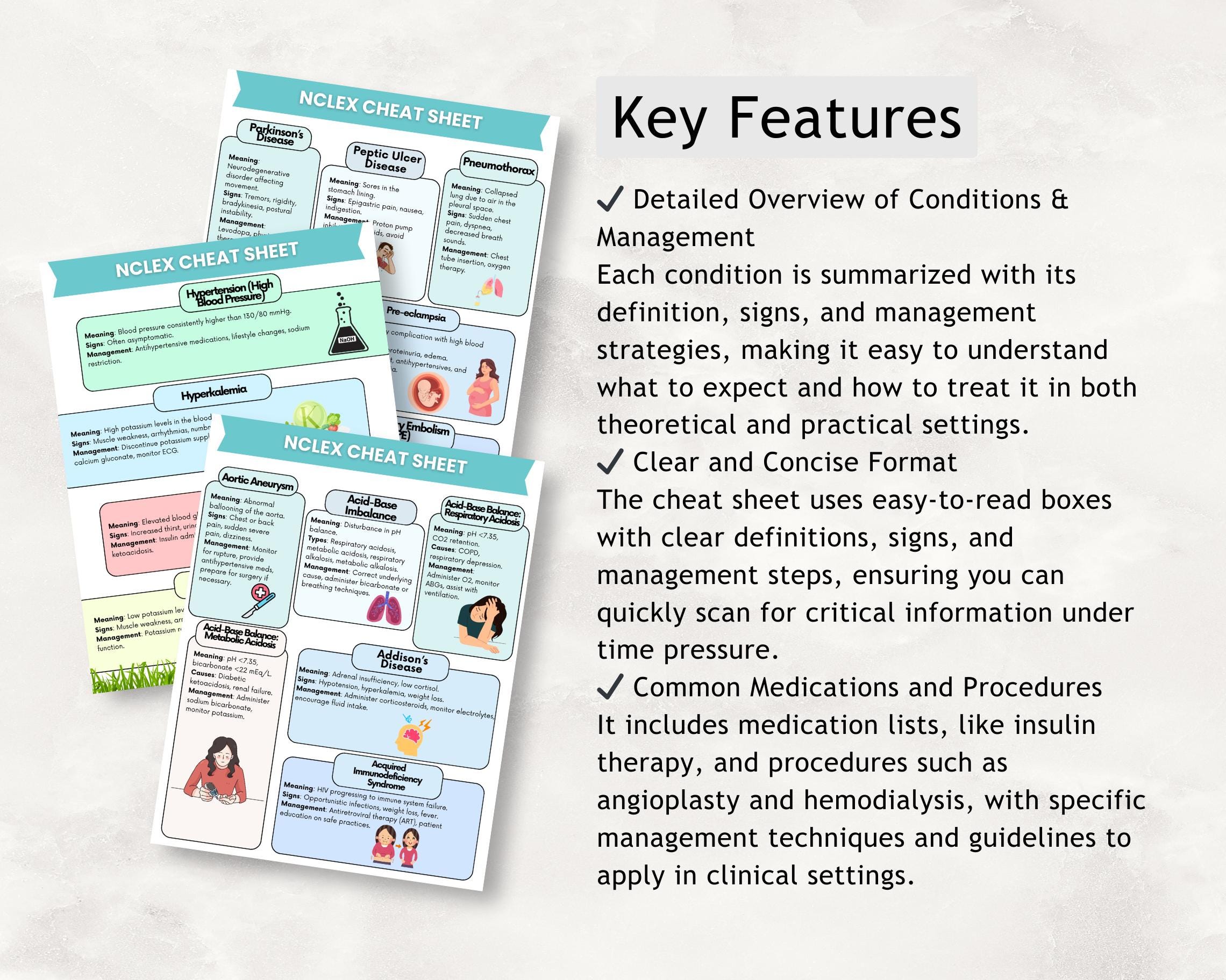 100+ Nclex Cheat Sheet 20+ Pages, Nursing Study Guide 2025-26 (digital ...