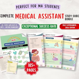 Pacchetto di guide di studio per Assistente Medico, esami CMA/MA con link ipertestuali (download in PDF)