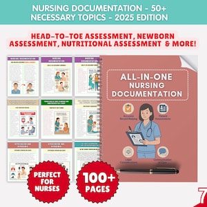 Nursing Documentation Template, Nursing Students Guide, 50+ Topics, Nursing Handoff Report, Instant Download, NEW EDITION