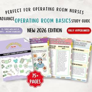 Paquete básico de quirófano, guía quirúrgica, cirugía, guía de estudio de enfermería, edición 2026 con hipervínculos
