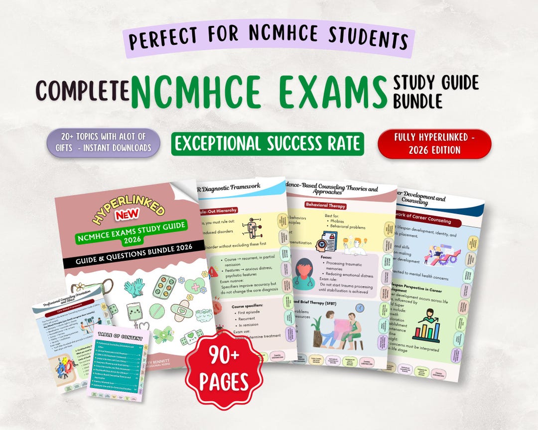 NCMHCE Study Guide. Mental Health Counseling Exam, 90+ Pages. 2026