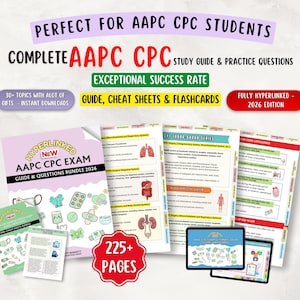 AAPC CPC Exam Ultimate Study Guide With Practice Questions - 225+ Pages, NEW 2026, Hyperlinked